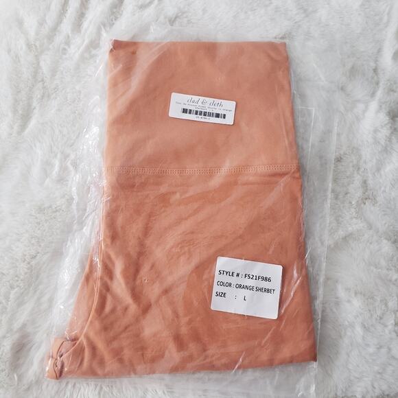 NEW Clad and Cloth Tour De France Orange Sherbet High-Waist Biker Shorts L - Picture 5 of 8